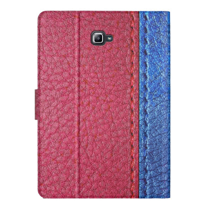 For Samsung Galaxy Tab A 10.1 T580 Stitching Solid Color Smart Leather Tablet Case(Rose Red) by buy2fix