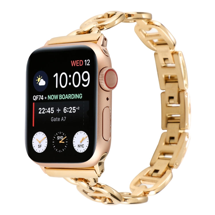 Steel Watch Band For Apple Watch Ultra 49mm&Watch Ultra 2 49mm / Series 9&8&7 45mm / SE 3&SE 2&6&SE&5&4 44mm / 3&2&1 42mm(Gold) - Watch Bands by buy2fix | Online Shopping UK | buy2fix