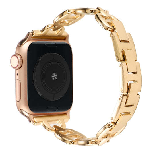 Steel Watch Band For Apple Watch Series 9&8&7 41mm / SE 3&SE 2&6&SE&5&4 40mm / 3&2&1 38mm(Gold) by buy2fix