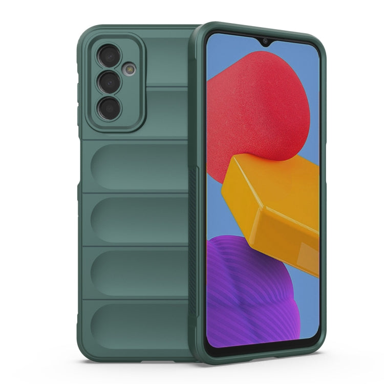 For Samsung Galaxy M13 4G Magic Shield TPU + Flannel Phone Case(Dark Green) by buy2fix