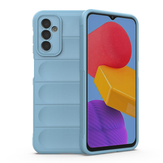 For Samsung Galaxy M13 4G Magic Shield TPU + Flannel Phone Case(Light Blue) by buy2fix