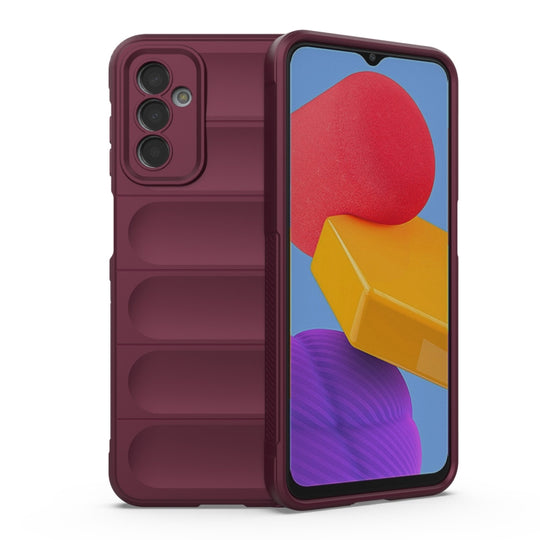For Samsung Galaxy M13 4G Magic Shield TPU + Flannel Phone Case(Wine Red)