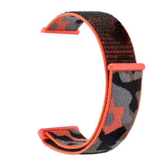 Nylon Loop Watch Band For Apple Watch Series 9&8&7 41mm / SE 3&SE 2&6&SE&5&4 40mm / 3&2&1 38mm(Orange Camouflage) by buy2fix
