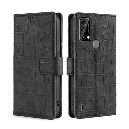 For Blackview A50 Skin Feel Crocodile Magnetic Clasp Leather Phone Case(Black) - More Brand by buy2fix | Online Shopping UK | buy2fix