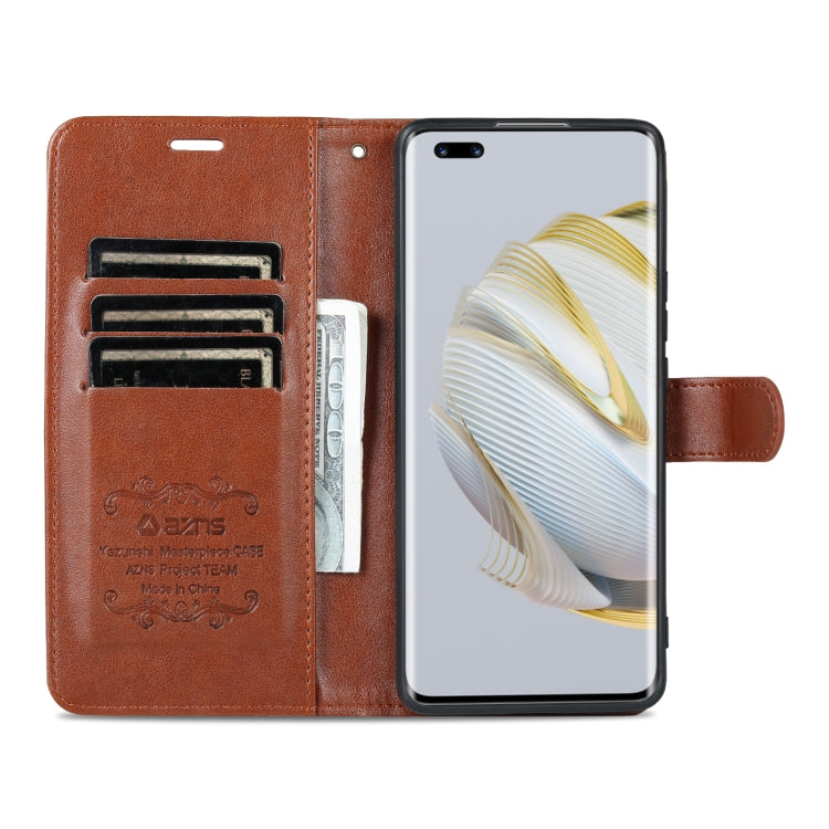 For Huawei nova 10 AZNS Sheepskin Texture Flip Leather Phone Case(Brown) - Huawei Cases by AZNS | Online Shopping UK | buy2fix