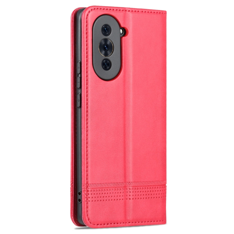 For Huawei nova 10 Pro AZNS Magnetic Calf Texture Flip Leather Phone Case(Red) - Huawei Cases by AZNS | Online Shopping UK | buy2fix