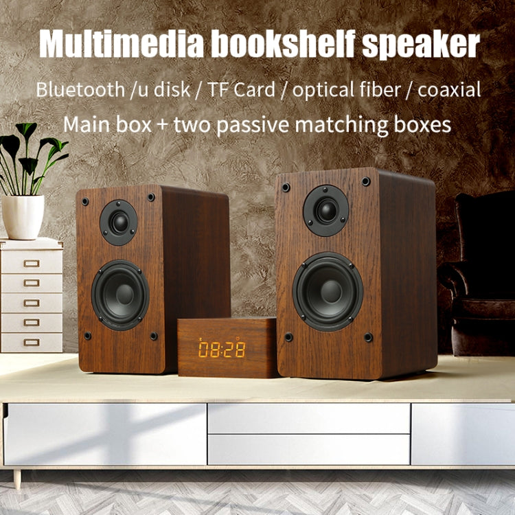 D1 Coaxial Card Bluetooth Wooden Desktop Speaker(Brown) - Desktop Speaker by buy2fix | Online Shopping UK | buy2fix