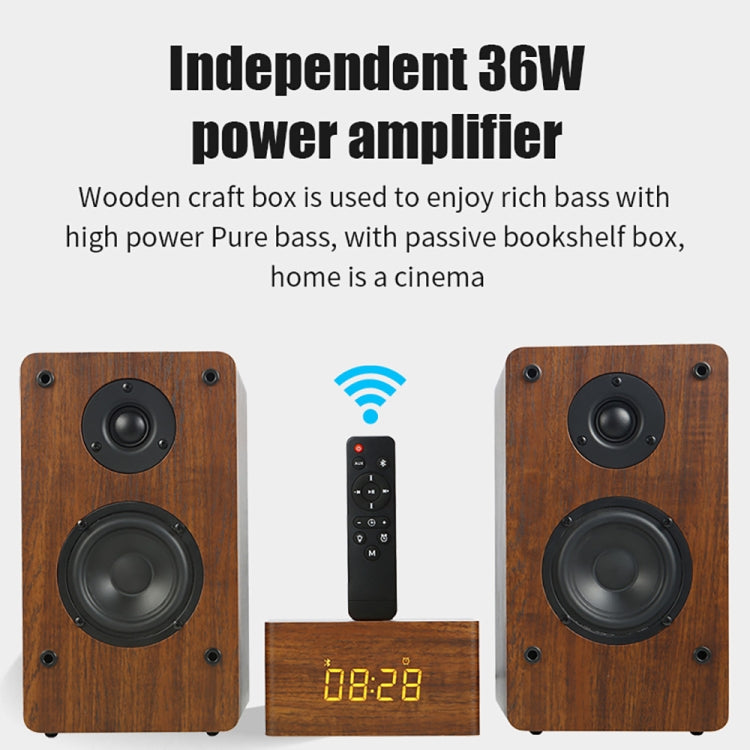 D1 Coaxial Card Bluetooth Wooden Desktop Speaker(Brown) - Desktop Speaker by buy2fix | Online Shopping UK | buy2fix