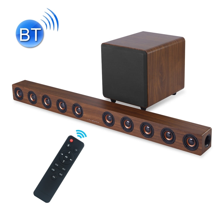 D90 Home Theater Audio Echo Wall Soundbar Subwoofer Bluetooth Audio(Brown) - Desktop Speaker by buy2fix | Online Shopping UK | buy2fix
