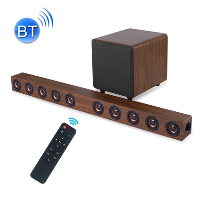 D90 Home Theater Audio Echo Wall Soundbar Subwoofer Bluetooth Audio(Brown) - Desktop Speaker by buy2fix | Online Shopping UK | buy2fix