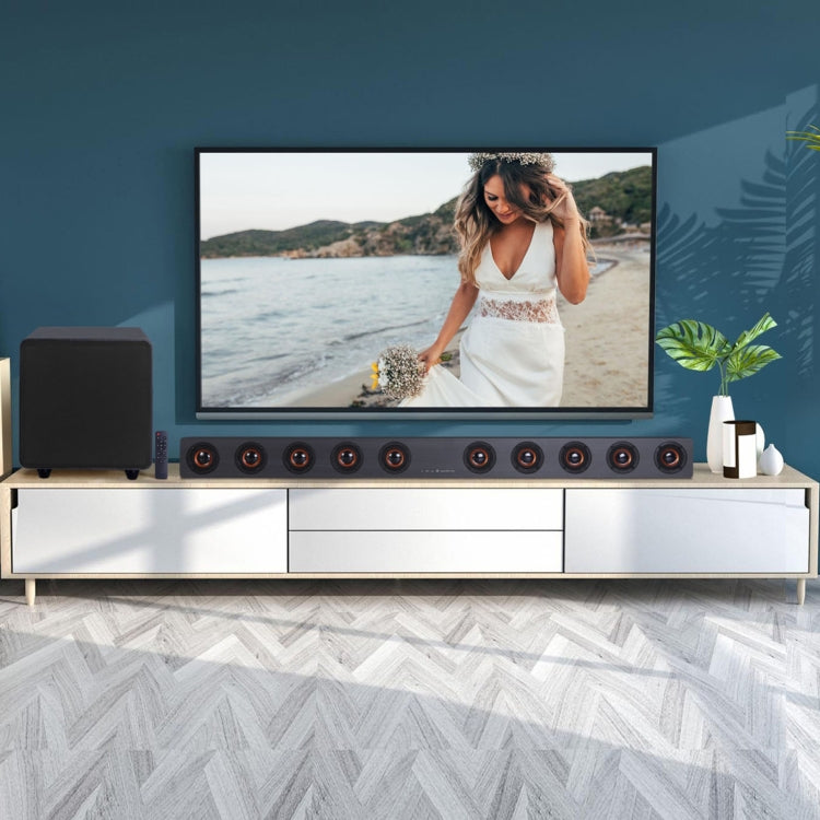 D90 Home Theater Audio Echo Wall Soundbar Subwoofer Bluetooth Audio(Light Grey) - Desktop Speaker by buy2fix | Online Shopping UK | buy2fix