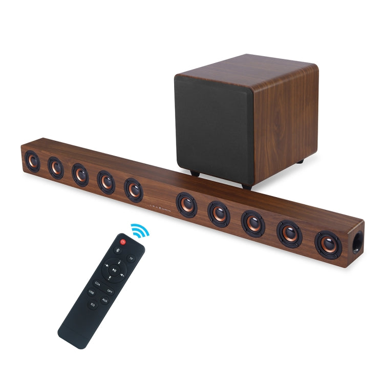 D90 Home Theater Audio Echo Wall Soundbar Subwoofer Audio(Brown) - Desktop Speaker by buy2fix | Online Shopping UK | buy2fix