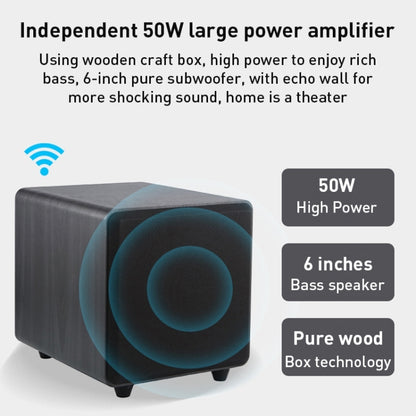 D90 Home Theater Audio Echo Wall Soundbar Subwoofer Audio(Brown) - Desktop Speaker by buy2fix | Online Shopping UK | buy2fix