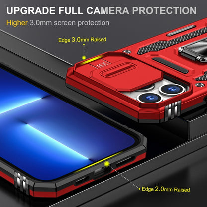 For iPhone 14 Pro Armor PC + TPU Camera Shield Phone Case(Red) by buy2fix