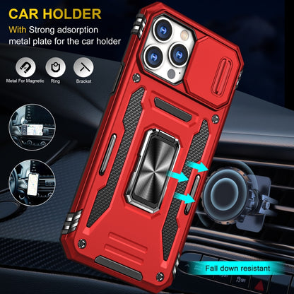 For iPhone 14 Pro Armor PC + TPU Camera Shield Phone Case(Red) by buy2fix