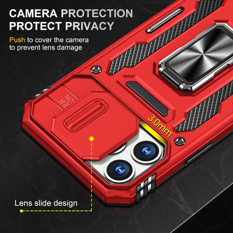 For iPhone 14 Pro Max Armor PC + TPU Camera Shield Phone Case (Red) by buy2fix