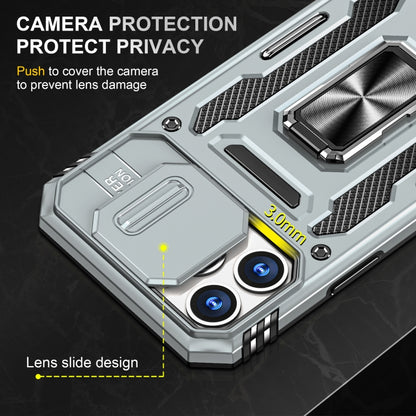 For iPhone 14 Pro Max Armor PC + TPU Camera Shield Phone Case (Grey) by buy2fix