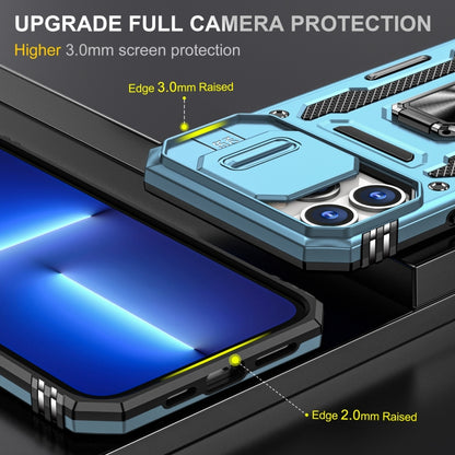 For iPhone 14 Pro Max Armor PC + TPU Camera Shield Phone Case (Light Blue) by buy2fix