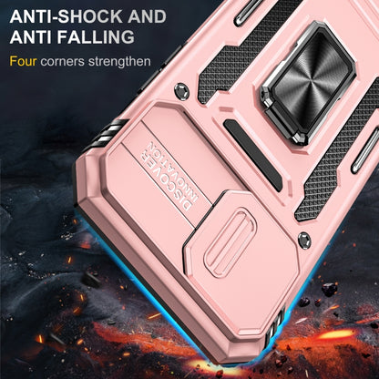 For iPhone 14 Pro Max Armor PC + TPU Camera Shield Phone Case (Rose Gold) by buy2fix