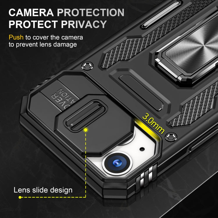 For iPhone 13 Armor PC + TPU Camera Shield Phone Case(Black) by buy2fix