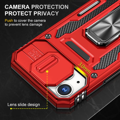 For iPhone 13 Armor PC + TPU Camera Shield Phone Case(Red) by buy2fix