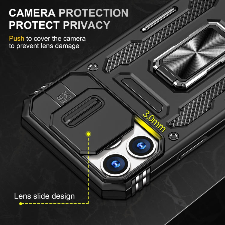 For iPhone 13 Pro Max Armor PC + TPU Camera Shield Phone Case (Black) by buy2fix