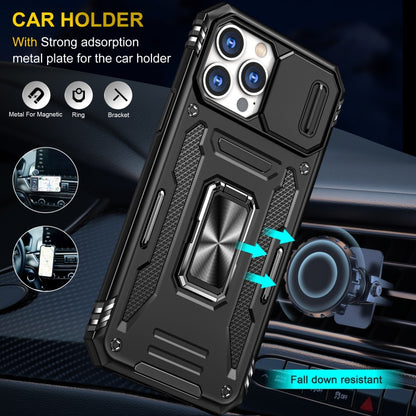 For iPhone 13 Pro Max Armor PC + TPU Camera Shield Phone Case (Black) by buy2fix