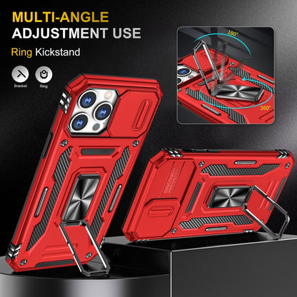 For iPhone 13 Pro Max Armor PC + TPU Camera Shield Phone Case (Red) by buy2fix