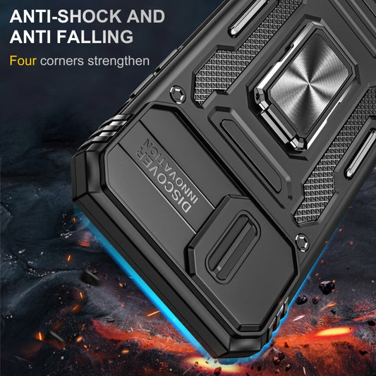 For iPhone 12 Armor PC + TPU Camera Shield Phone Case(Black) by buy2fix