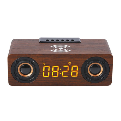 K1 Multifunctional Desktop Wooden Bluetooth Speaker Wireless Loudspeaker(Dark Brown) by buy2fix