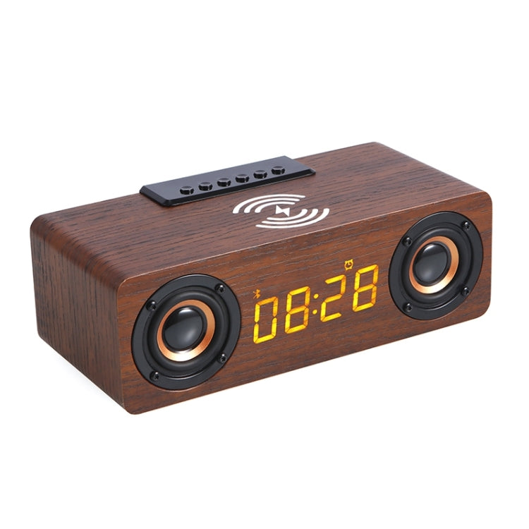 K1 Multifunctional Desktop Wooden Bluetooth Speaker Wireless Loudspeaker(Dark Brown) by buy2fix