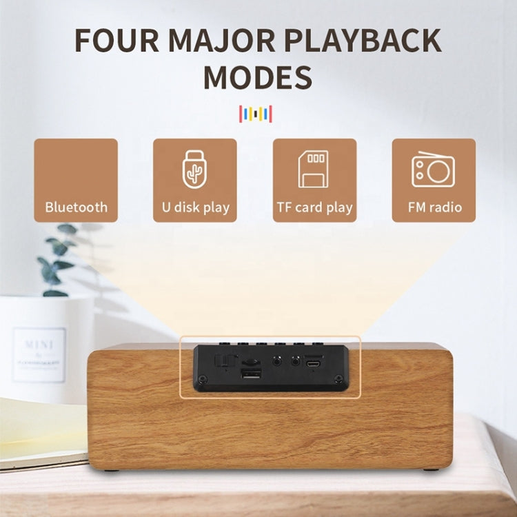 K1 Multifunctional Desktop Wooden Bluetooth Speaker Wireless Loudspeaker(Dark Brown) by buy2fix