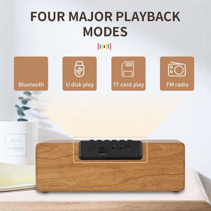 K1 Multifunctional Desktop Wooden Bluetooth Speaker Wireless Loudspeaker(Dark Brown) by buy2fix