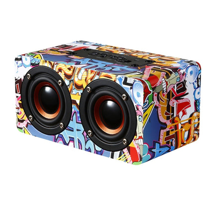 M5 Multifunctional Desktop Wooden Bluetooth Speaker Wireless Loudspeaker(Graffiti Color) - Desktop Speaker by buy2fix | Online Shopping UK | buy2fix