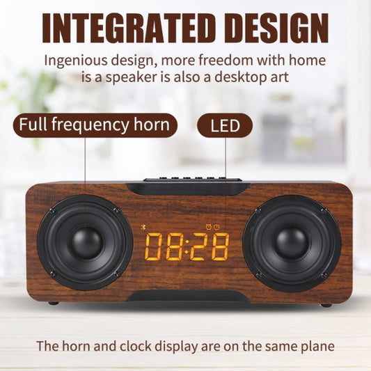M8C Multifunctional Alarm Clock Bluetooth Speaker(Dark Brown) by buy2fix