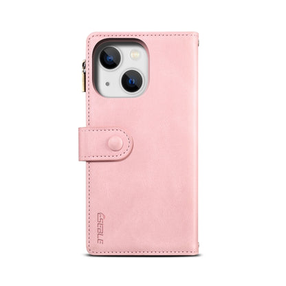 For iPhone 14 Plus Retro Frosted RFID Flip Leather Phone Case (Rose Gold) - iPhone 14 Plus Cases by buy2fix | Online Shopping UK | buy2fix