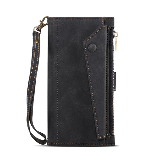 For iPhone 14 Pro Max Retro Frosted RFID Flip Leather Phone Case (Black) - iPhone 14 Pro Max Cases by buy2fix | Online Shopping UK | buy2fix