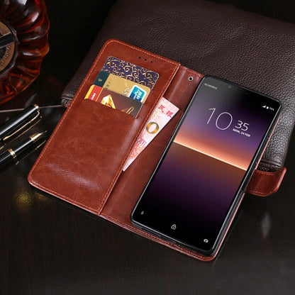 For Sony Xperia 10 II idewei Crazy Horse Texture Horizontal Flip Leather Case with Holder & Card Slots & Wallet(Dark Blue) - Sony Cases by idewei | Online Shopping UK | buy2fix