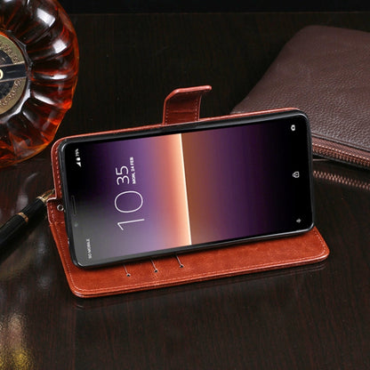 For Sony Xperia 10 II idewei Crazy Horse Texture Horizontal Flip Leather Case with Holder & Card Slots & Wallet(Dark Blue) - Sony Cases by idewei | Online Shopping UK | buy2fix