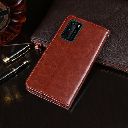 For Huawei P40 idewei Crazy Horse Texture Horizontal Flip Leather Case with Holder & Card Slots & Wallet(White) - Huawei Cases by idewei | Online Shopping UK | buy2fix