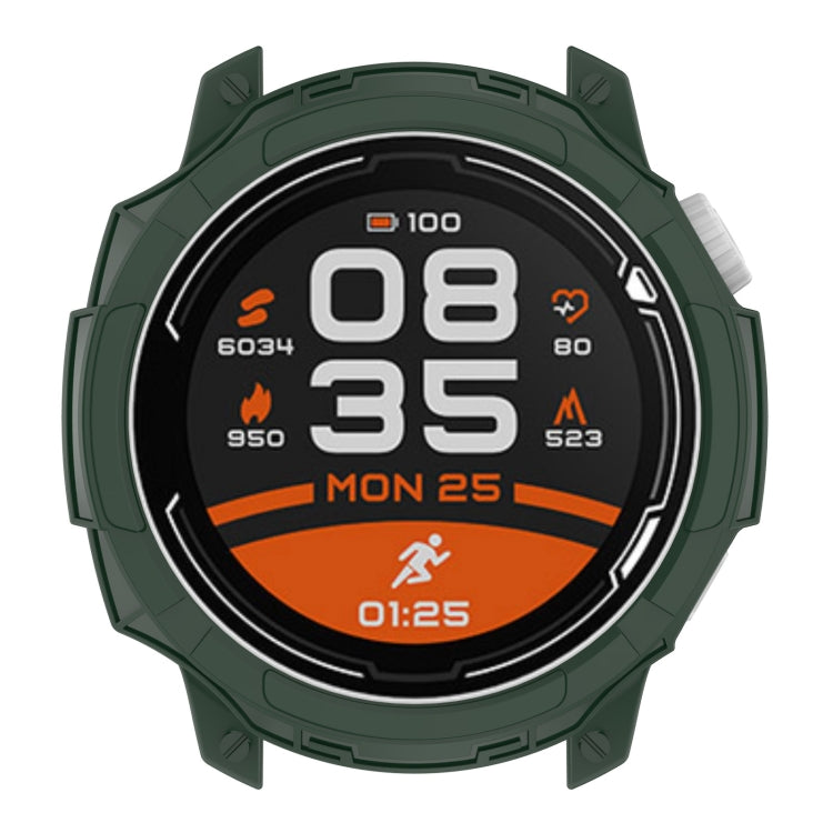For COROS Pace 2 Armor Hollow TPU Watch Case(Olive Green) by buy2fix