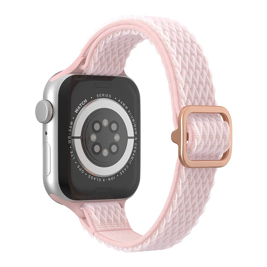 Wave Small Waist Nylon Watch Band For Apple Watch Ultra 49mm&Watch Ultra 2 49mm / Series 9&8&7 45mm / SE 3&SE 2&6&SE&5&4 44mm / 3&2&1 42mm(Pink) by buy2fix