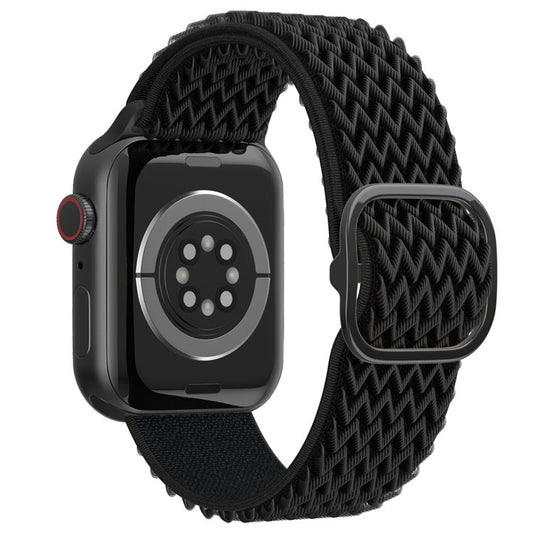 Wave Nylon Watch Band For Apple Watch Ultra 49mm&Watch Ultra 2 49mm / Series 9&8&7 45mm / SE 3&SE 2&6&SE&5&4 44mm / 3&2&1 42mm(Black) by buy2fix