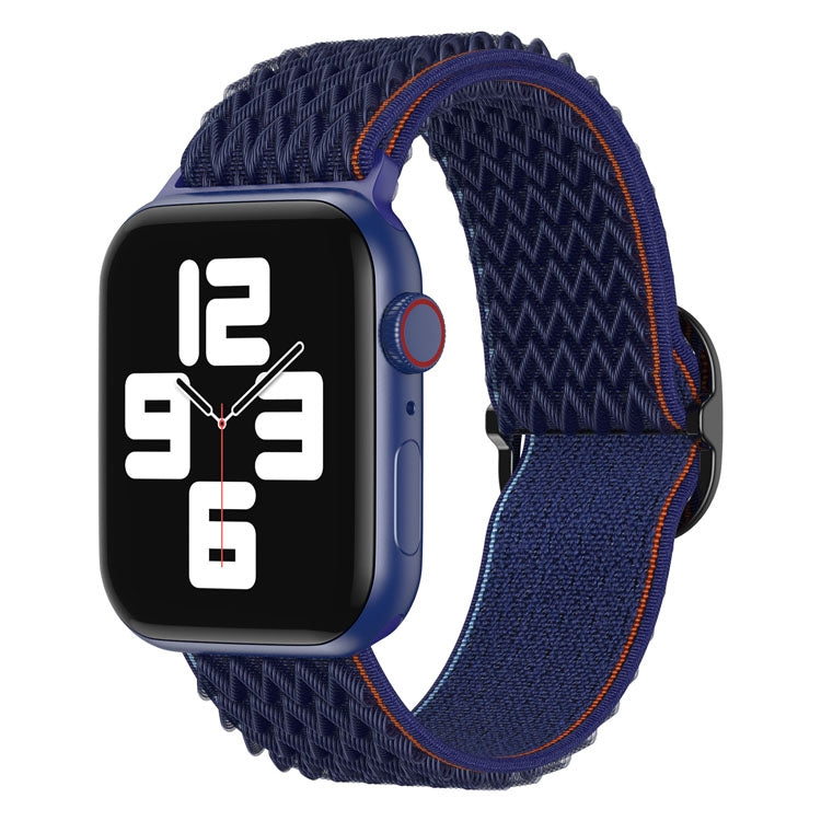 Wave Nylon Watch Band For Apple Watch Ultra 49mm&Watch Ultra 2 49mm / Series 9&8&7 45mm / SE 3&SE 2&6&SE&5&4 44mm / 3&2&1 42mm(Navy Blue) by buy2fix