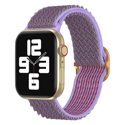 Wave Nylon Watch Band For Apple Watch Ultra 49mm&Watch Ultra 2 49mm / Series 9&8&7 45mm / SE 3&SE 2&6&SE&5&4 44mm / 3&2&1 42mm(Purple) - Watch Bands by buy2fix | Online Shopping UK | buy2fix