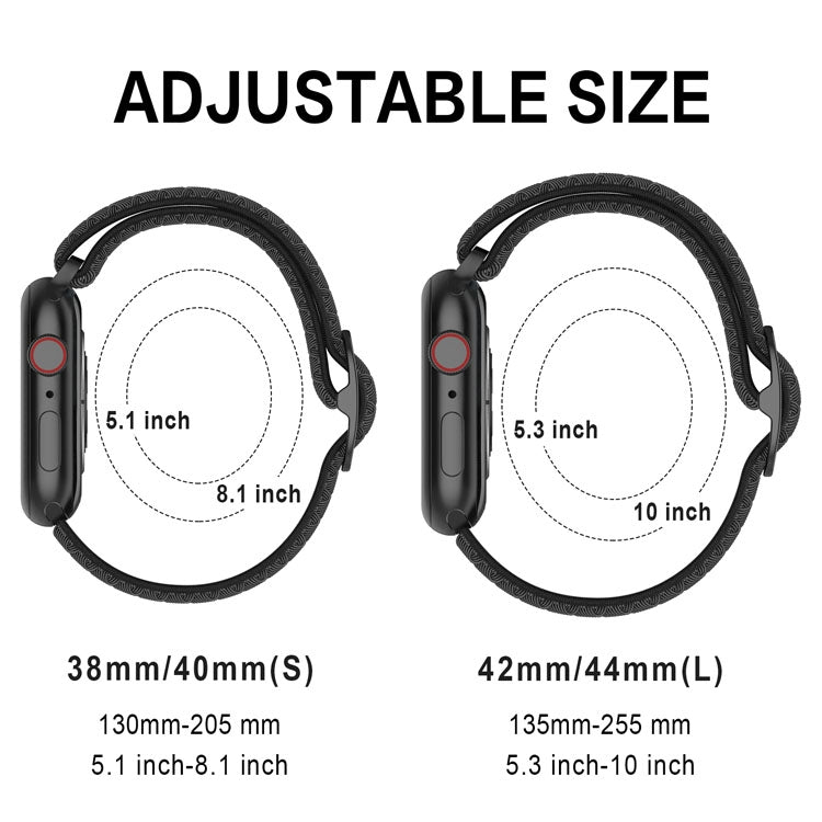 Wave Nylon Watch Band For Apple Watch Ultra 49mm&Watch Ultra 2 49mm / Series 9&8&7 45mm / SE 3&SE 2&6&SE&5&4 44mm / 3&2&1 42mm(Navy Blue) by buy2fix