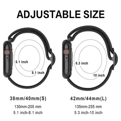 Wave Nylon Watch Band For Apple Watch Ultra 49mm&Watch Ultra 2 49mm / Series 9&8&7 45mm / SE 3&SE 2&6&SE&5&4 44mm / 3&2&1 42mm(Obsidian Black) by buy2fix