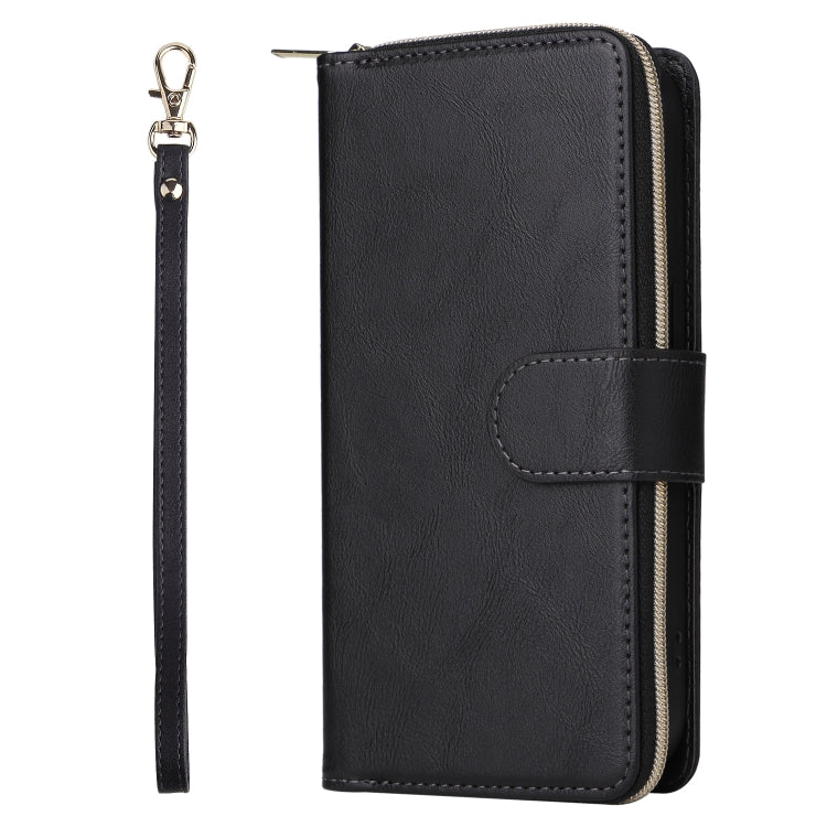 For iPhone 14 Pro Max 9 Card Slots Zipper Wallet Bag Leather Phone Case (Black) - iPhone 14 Pro Max Cases by buy2fix | Online Shopping UK | buy2fix