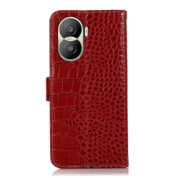 For Honor X40i Crocodile Top Layer Cowhide Leather Phone Case(Red) - Honor Cases by buy2fix | Online Shopping UK | buy2fix