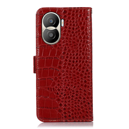 For Honor X40i Crocodile Top Layer Cowhide Leather Phone Case(Red) - Honor Cases by buy2fix | Online Shopping UK | buy2fix